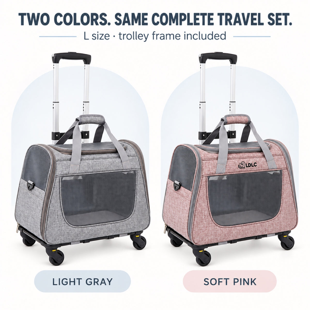 Large Rolling Pet Carrier with Detachable Trolley, 2 Colors, By GAVPEPY image 7 - 6.jpg