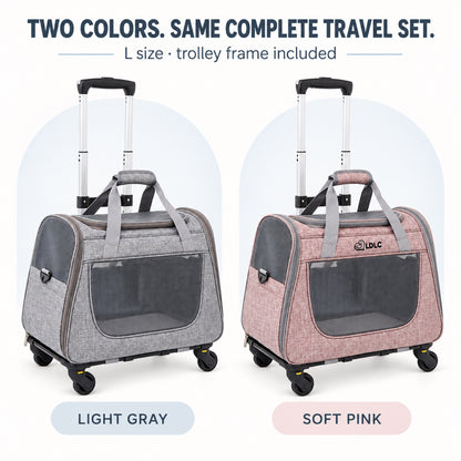 Large Rolling Pet Carrier with Detachable Trolley, 2 Colors, By GAVPEPY image 7 - 6.jpg