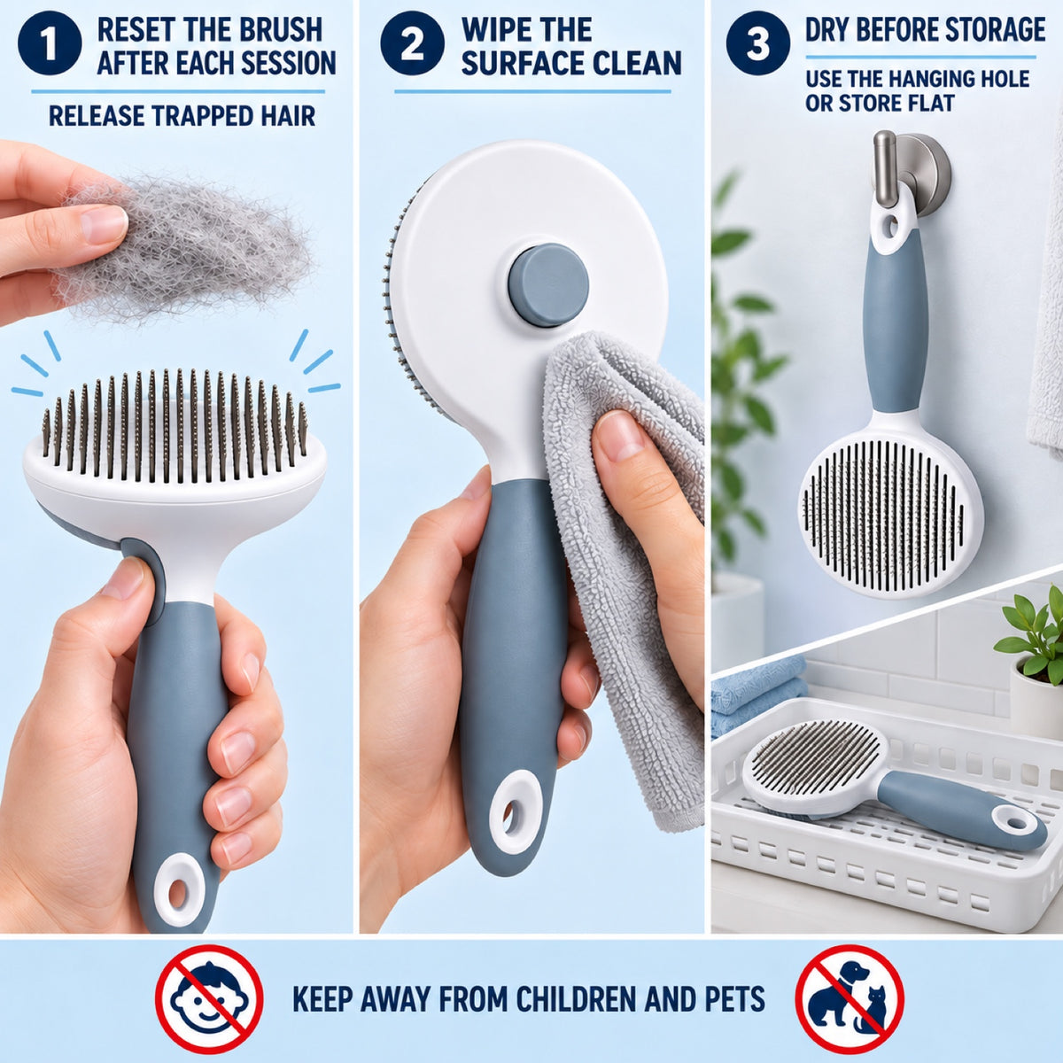Pet Grooming Pin Brush, 2 Colors and 2 Pin Types, By GAVPEPY image 7 - 6.jpg