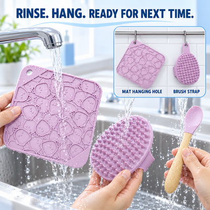 3-Piece Silicone Pet Lick Mat Bath Set, 6 Colors, By GAVPEPY image 7 - 6.jpg