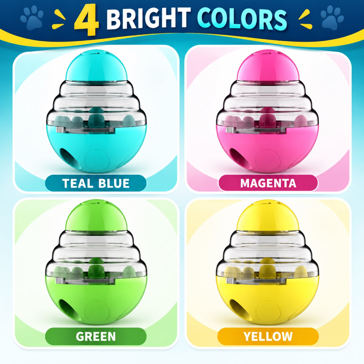 ABS Wobble Treat-Dispensing Dog Toy, 4 Colors, By GAVPEPY image 7 - 6.jpg