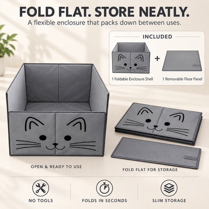 GAVPEPY Foldable High-Sided Cat Litter Box image 7 - 6.jpg