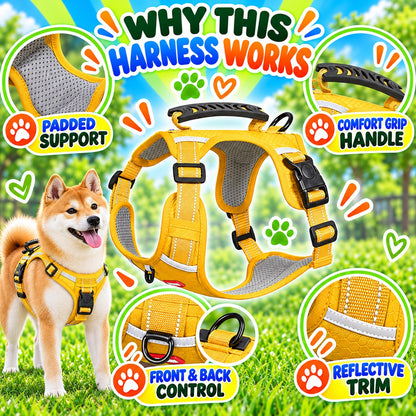 Reflective No-Pull Dog Harness Set Options, 4 Colors and 5 Sizes, By GAVPEPY image 7 - 6.jpg