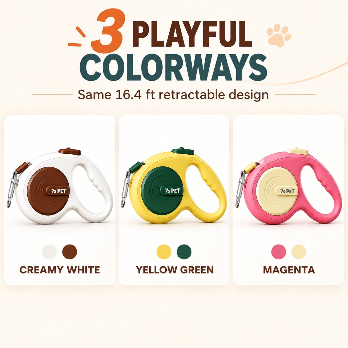 5 m Retractable Dog Leash with Optional P Chain, 6 Options, By GAVPEPY image 7 - 6.jpg