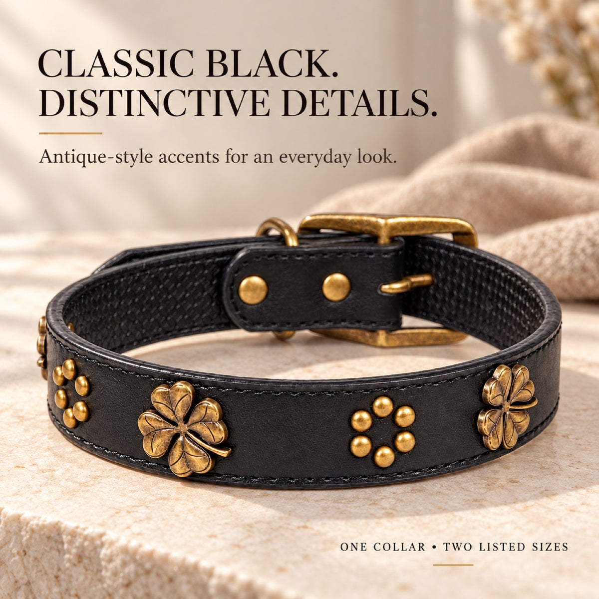 GAVPEPY Leather-style material Decorative Dog Collar, Sizes 2-0 X 40, 2-5 X 50, Black, for neighborhood walks, park visits and daily dog wear; an adjustable neckwear option for supervised walks and everyday outings image 7 - 6.jpg