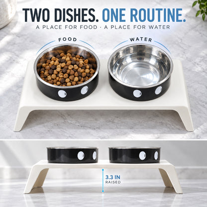 Big-Eyes Stainless Steel Double Pet Bowl, 2 Colors, By GAVPEPY image 7 - 6.jpg