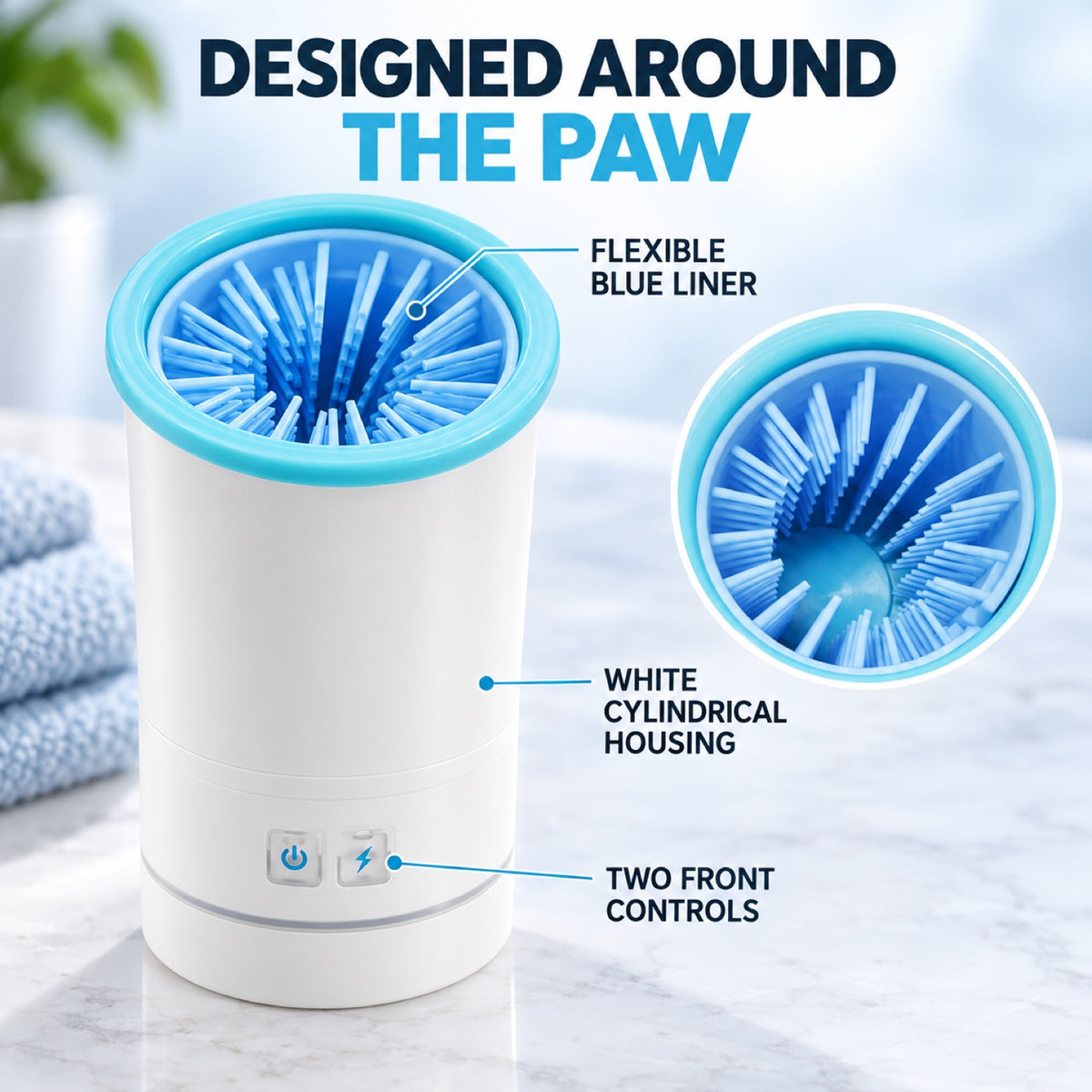 GAVPEPY ABS plastic USB Rechargeable Paw Washer, Sizes S, M, L, As Shown, after rainy walks, park visits and everyday outdoor trips; a reusable cup design for rinsing paws after walks and outdoor play image 7 - 7.jpg