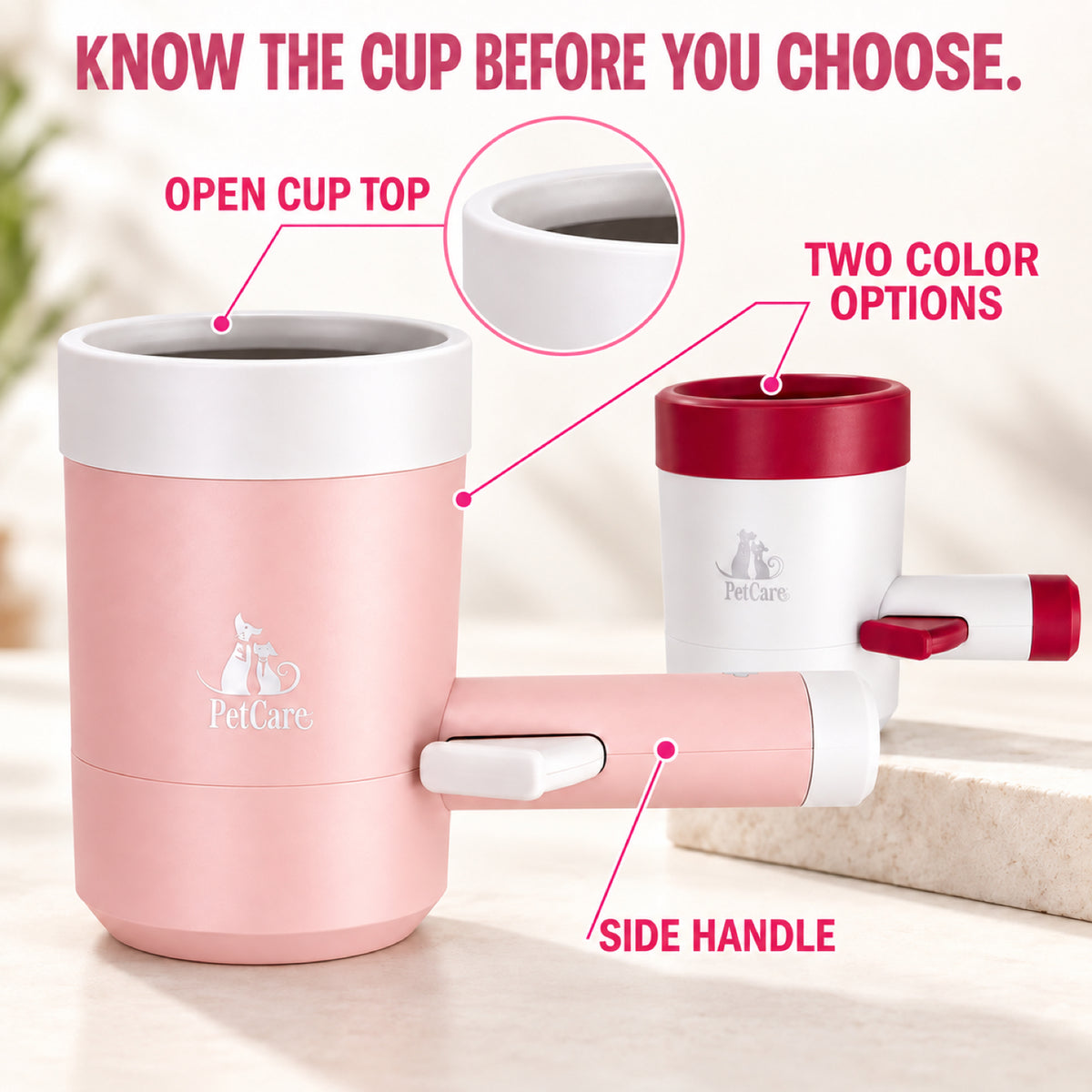 GAVPEPY Plastic Handled Paw Washer Cup, Sizes , Pink, for cleaning paws after outdoor walks; reusable cup with the selected color and size shown in the product photos; review the selected variant photo for details image 7 - 7.jpg