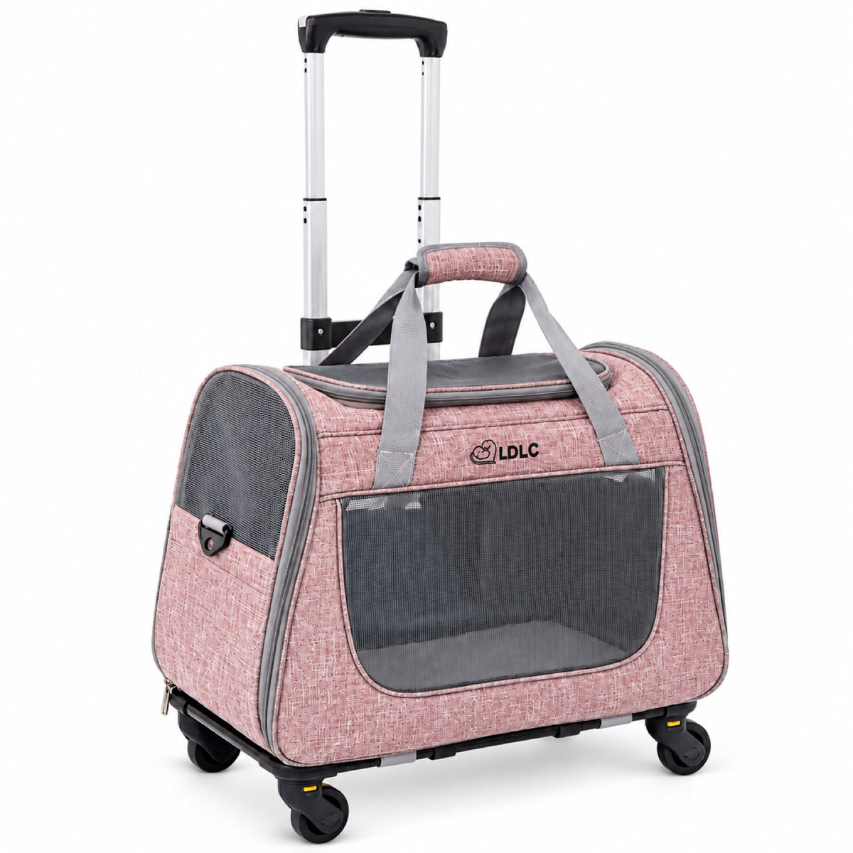 Large Rolling Pet Carrier with Detachable Trolley, 2 Colors, By GAVPEPY image 9 - DPbackpack21-Pink-L-WithTrolley.jpg