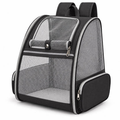 Full-Mesh Foldable Pet Backpack, 6 Options, By GAVPEPY image 9 - DPbackpack33-Black.jpg