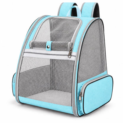 Full-Mesh Foldable Pet Backpack, 6 Options, By GAVPEPY image 11 - DPbackpack33-Blue.jpg