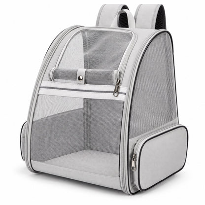 Full-Mesh Foldable Pet Backpack, 6 Options, By GAVPEPY image 12 - DPbackpack33-Gray.jpg