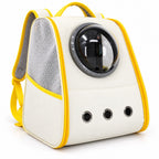 GAVPEPY Plush Fabric Space Capsule Foldable Pet Backpack for Pet Transport, Travel and Temporary Containment, Size 41 x 29 x 38cm, Colors Sunny Yellow, Haze Gray, and Sky Blue, for Road Trips, Vet Visits, Outdoor Outings and Home Use