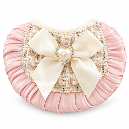 GAVPEPY Polyester Bow-Trim Pet Bib, Size S, 5 color or pattern options, for photos, celebrations, walks and everyday pet outfits; a neckwear accessory for everyday outfits, portraits and special occasions image 9 - DPbib11-Cream-S.jpg