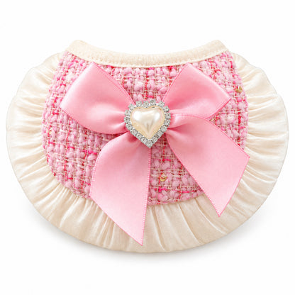 GAVPEPY Polyester Bow-Trim Pet Bib, Size S, 5 color or pattern options, for photos, celebrations, walks and everyday pet outfits; a neckwear accessory for everyday outfits, portraits and special occasions image 8 - DPbib11-Pink-S.jpg