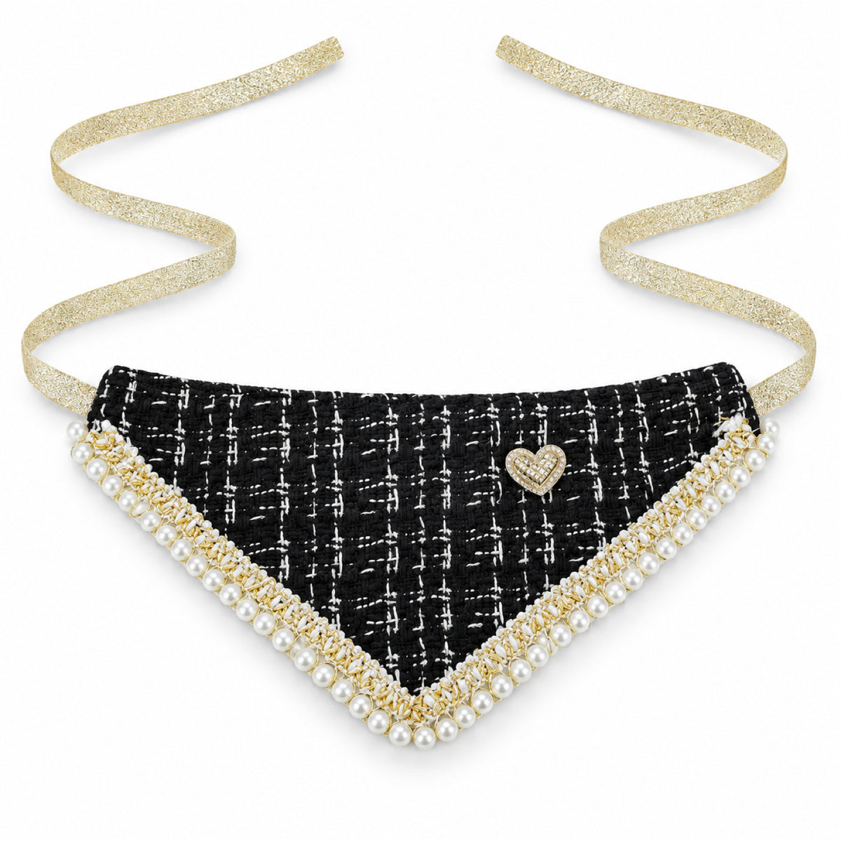 GAVPEPY Polyester Tweed-Look Triangle Pet Bib, Size S, 5 color or pattern options, for photos, celebrations, walks and everyday pet outfits; a neckwear accessory for everyday outfits, portraits and special occasions image 11 - DPbib13-Black-S.jpg