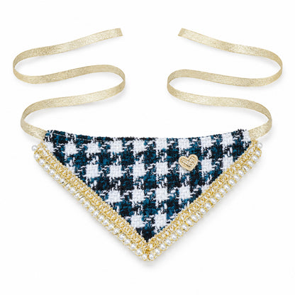 GAVPEPY Polyester Tweed-Look Triangle Pet Bib, Size S, 5 color or pattern options, for photos, celebrations, walks and everyday pet outfits; a neckwear accessory for everyday outfits, portraits and special occasions image 10 - DPbib13-Green-S.jpg