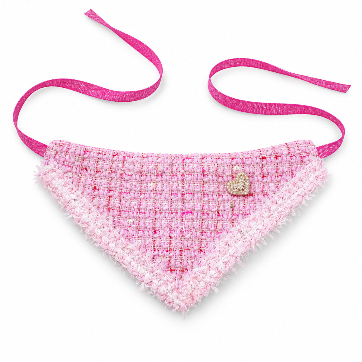 GAVPEPY Polyester Tweed-Look Triangle Pet Bib, Size S, 5 color or pattern options, for photos, celebrations, walks and everyday pet outfits; a neckwear accessory for everyday outfits, portraits and special occasions image 8 - DPbib13-Pink-S.jpg