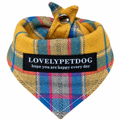 GAVPEPY Polyester Printed Adjustable Pet Bandana, Sizes S, M, L, XL, Navy, White, Yellow, for photos, celebrations, walks and everyday pet outfits; a neckwear accessory for everyday outfits, portraits and special occasions image 11 - DPbib17-Yellow-S.jpg