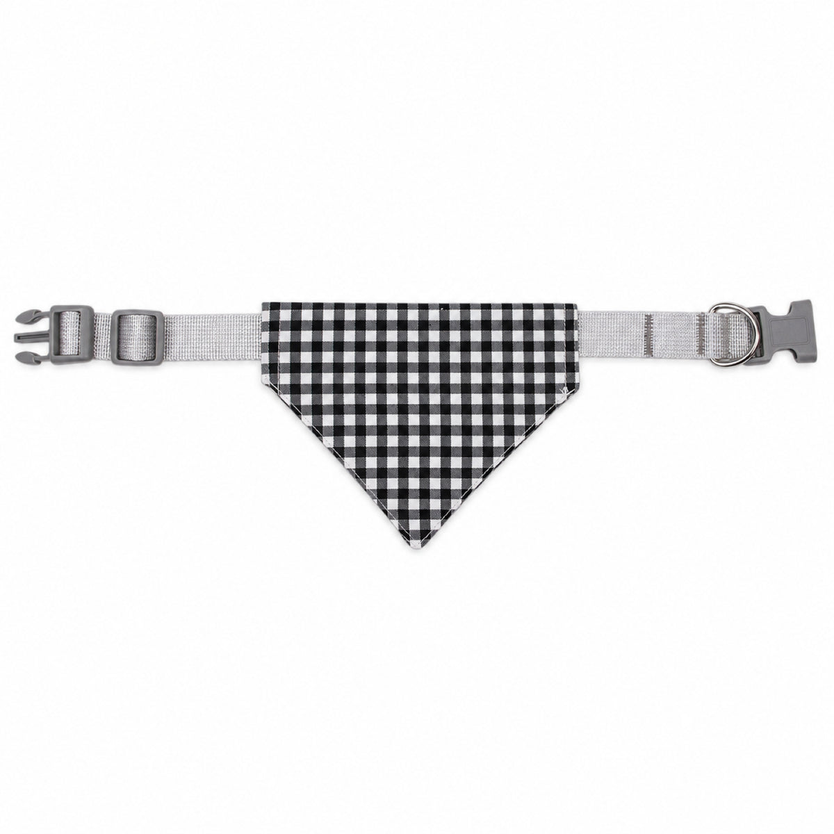 GAVPEPY Cotton-polyester blend Gingham Buckle Pet Bandana, Sizes M, L, Red, Blue, Black, for photos, celebrations, walks and everyday pet outfits; a neckwear accessory for everyday outfits, portraits and special occasions image 9 - DPbib19-Black-M.jpg