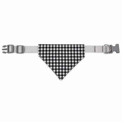 GAVPEPY Cotton-polyester blend Gingham Buckle Pet Bandana, Sizes M, L, Red, Blue, Black, for photos, celebrations, walks and everyday pet outfits; a neckwear accessory for everyday outfits, portraits and special occasions image 9 - DPbib19-Black-M.jpg