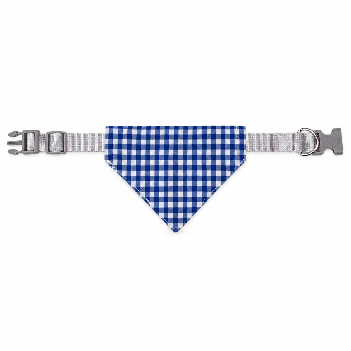 GAVPEPY Cotton-polyester blend Gingham Buckle Pet Bandana, Sizes M, L, Red, Blue, Black, for photos, celebrations, walks and everyday pet outfits; a neckwear accessory for everyday outfits, portraits and special occasions image 10 - DPbib19-Blue-M-Design04.jpg
