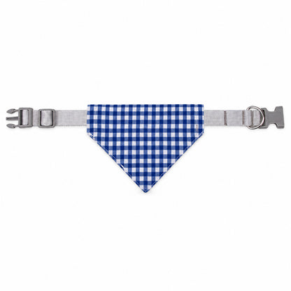 GAVPEPY Cotton-polyester blend Gingham Buckle Pet Bandana, Sizes M, L, Red, Blue, Black, for photos, celebrations, walks and everyday pet outfits; a neckwear accessory for everyday outfits, portraits and special occasions image 10 - DPbib19-Blue-M-Design04.jpg