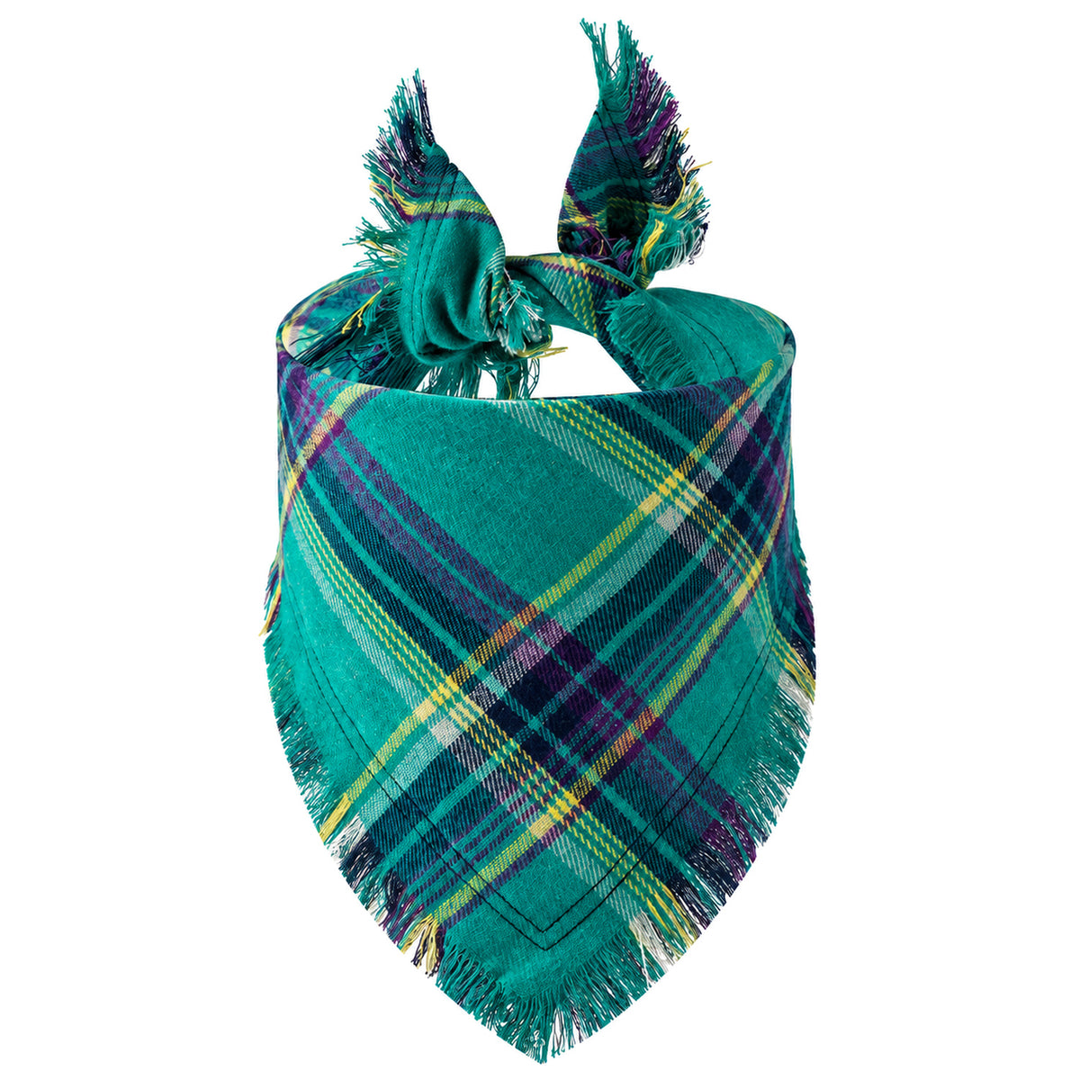 GAVPEPY Polyester-cotton blend Plaid Fringe Pet Bandana, Sizes 65 x 45 x 45 cm, 55 x 38 x 38, as pictured, for photos, celebrations, walks and everyday pet outfits; a neckwear accessory for everyday outfits, portraits and special occasions image 8 - DPbib2-Design02-65X45X45CM.jpg