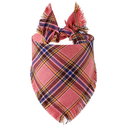 GAVPEPY Polyester-cotton blend Plaid Fringe Pet Bandana, Sizes 65 x 45 x 45 cm, 55 x 38 x 38, as pictured, for photos, celebrations, walks and everyday pet outfits; a neckwear accessory for everyday outfits, portraits and special occasions image 11 - DPbib2-Design05-65X45X45CM.jpg