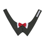 GAVPEPY Polyester Tuxedo Bow Pet Bib, Sizes XS, S, M, L, XL, Green Stripe, Dark Gray Stripe, Coffee Stripe, for photos, celebrations, walks and everyday pet outfits; a neckwear accessory for everyday outfits, portraits and special occasions