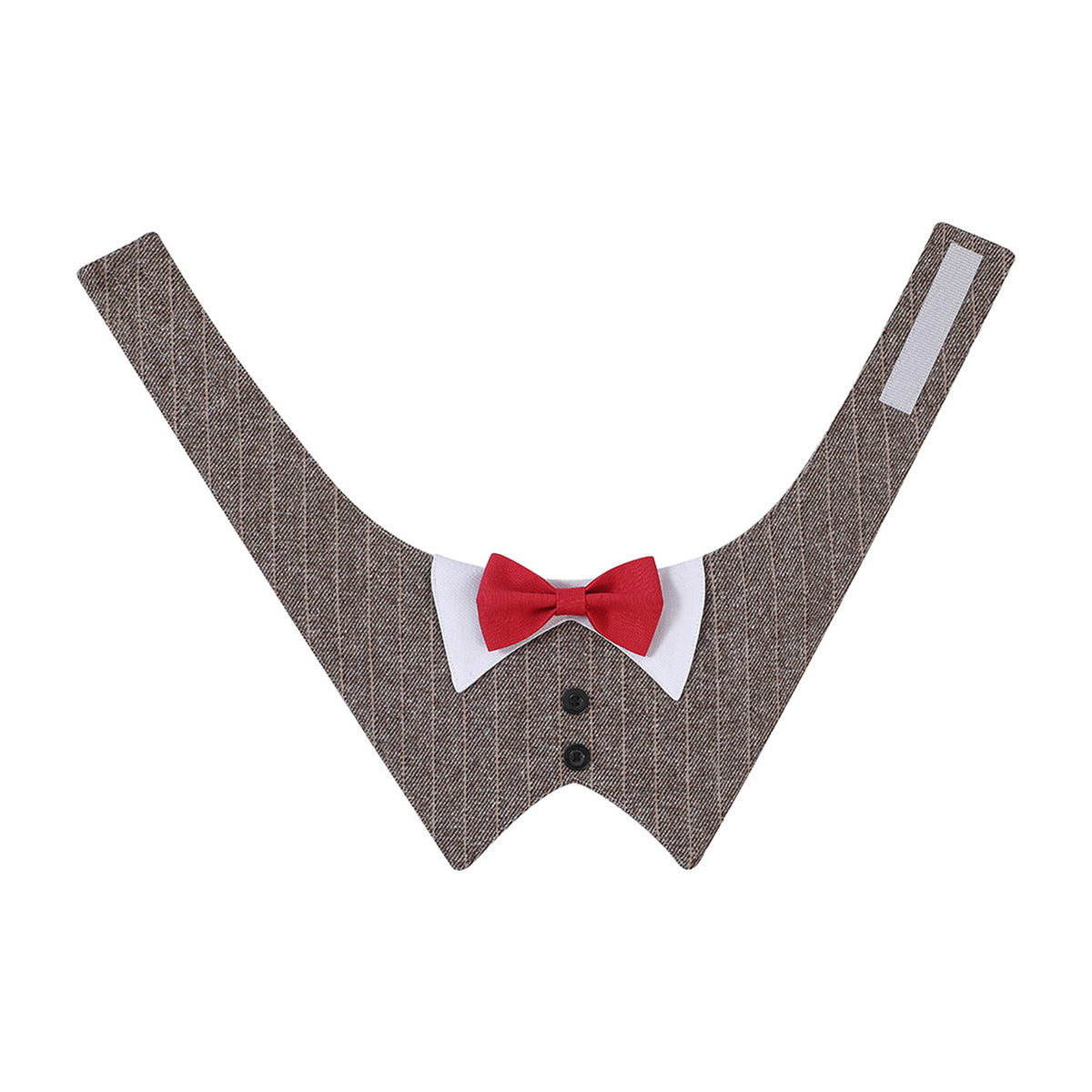 GAVPEPY Polyester Tuxedo Bow Pet Bib, Sizes XS, S, M, L, XL, Green Stripe, Dark Gray Stripe, Coffee Stripe, for photos, celebrations, walks and everyday pet outfits; a neckwear accessory for everyday outfits, portraits and special occasions image 10 - DPbib24-Red-XS.jpg
