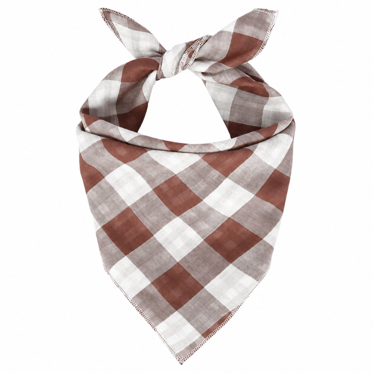 GAVPEPY Cotton Plaid Tie Pet Bandana, Sizes 68 x 45 x 45, One Size, Red, Green, White, Brown, for photos, celebrations, walks and everyday pet outfits; a neckwear accessory for everyday outfits, portraits and special occasions image 12 - DPbib33-Brown-68X45X45.jpg