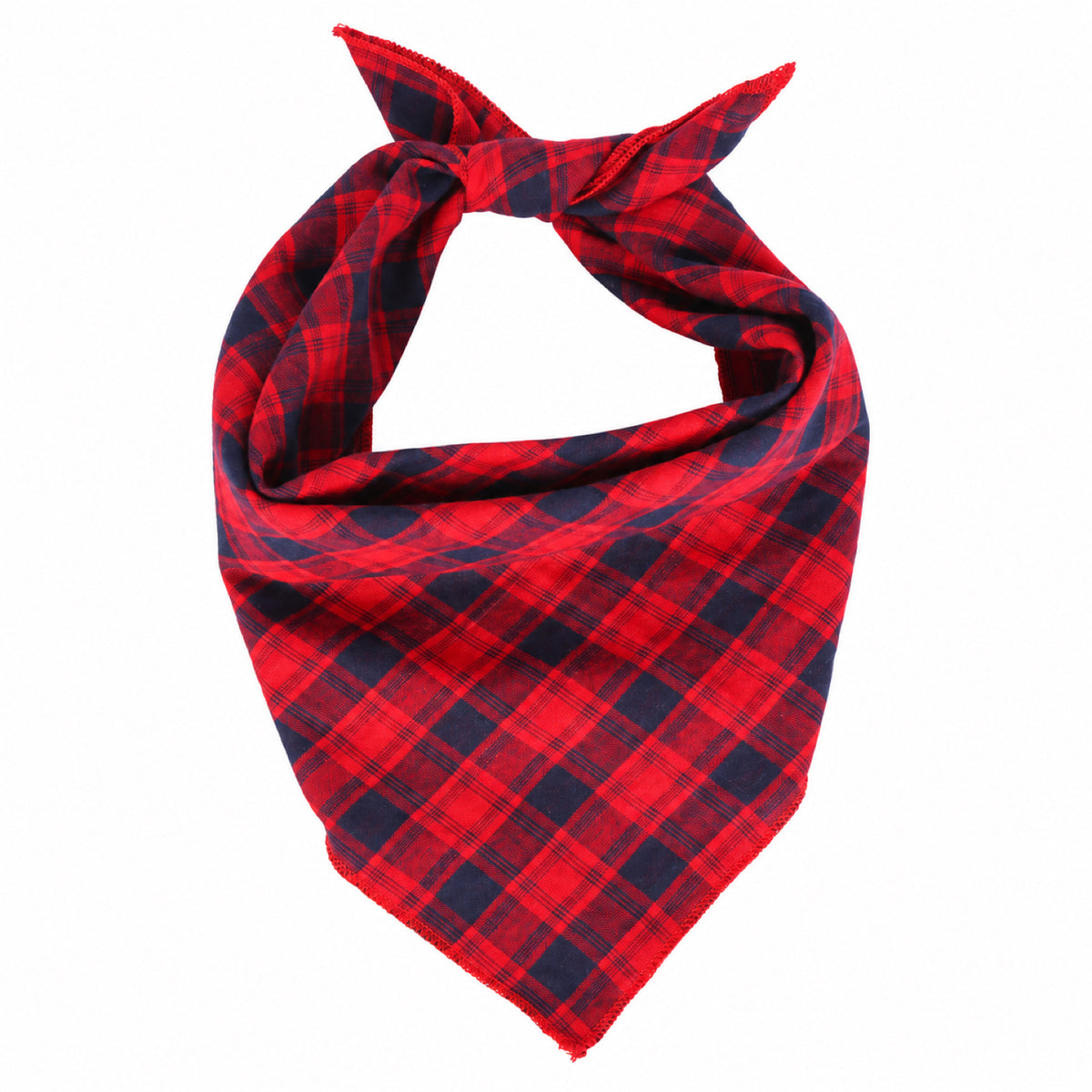 GAVPEPY Cotton Plaid Tie Pet Bandana, Sizes 68 x 45 x 45, One Size, Red, Green, White, Brown, for photos, celebrations, walks and everyday pet outfits; a neckwear accessory for everyday outfits, portraits and special occasions image 8 - DPbib33-Red-68X45X45-Design01.jpg