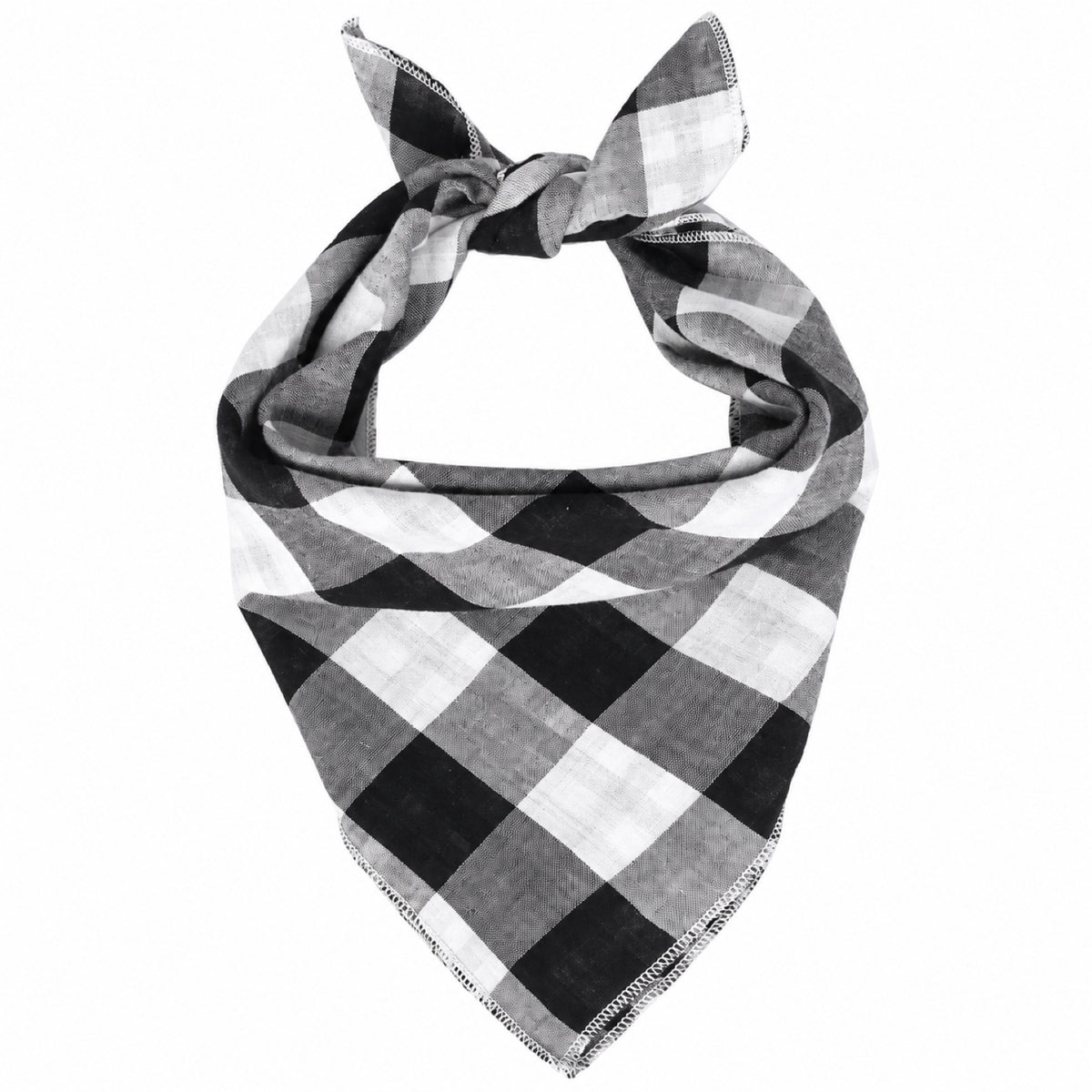 GAVPEPY Cotton Plaid Tie Pet Bandana, Sizes 68 x 45 x 45, One Size, Red, Green, White, Brown, for photos, celebrations, walks and everyday pet outfits; a neckwear accessory for everyday outfits, portraits and special occasions image 11 - DPbib33-White-68X45X45-Design04.jpg