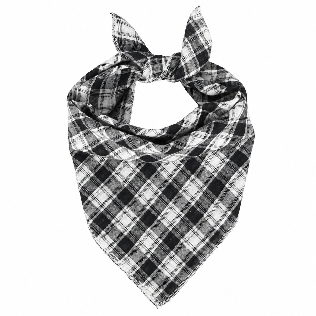 GAVPEPY Cotton Plaid Tie Pet Bandana, Sizes 68 x 45 x 45, One Size, Red, Green, White, Brown, for photos, celebrations, walks and everyday pet outfits; a neckwear accessory for everyday outfits, portraits and special occasions image 13 - DPbib33-White-68X45X45-Design06.jpg