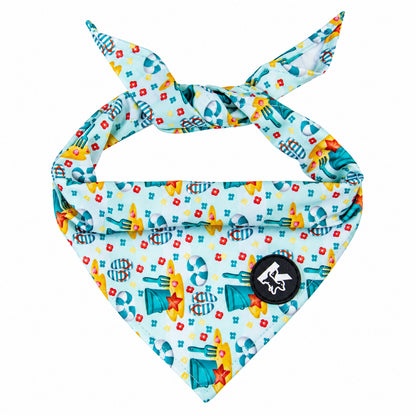 GAVPEPY Polyester Floral Print Pet Bandana, Size One Size, Green, for pet photos, outings and celebrations; decorative neckwear with the selected print and fit shown in the product photos; review the selected variant photo for details image 10 - DPbib34-Design04-OneSize.jpg