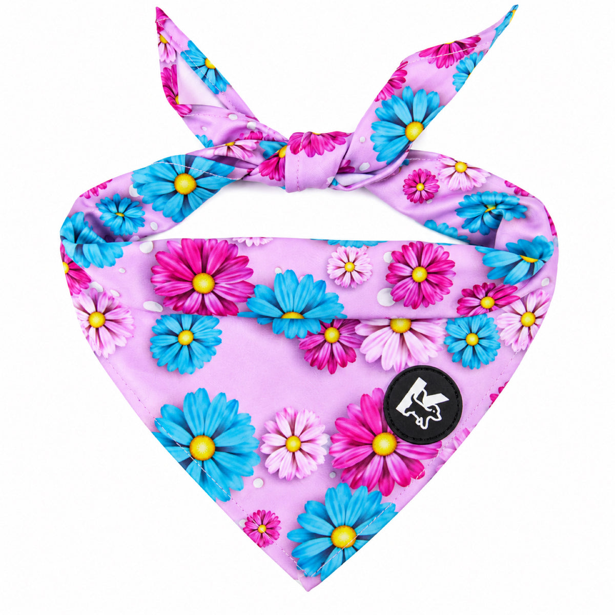 GAVPEPY Polyester Floral Print Pet Bandana, Size One Size, Green, for pet photos, outings and celebrations; decorative neckwear with the selected print and fit shown in the product photos; review the selected variant photo for details image 14 - DPbib34-Design08-OneSize.jpg