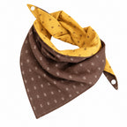 GAVPEPY Polyester Color-Block Triangle Pet Bandana, Sizes S, M, L, XL, Yellow, Brown, for photos, celebrations, walks and everyday pet outfits; a neckwear accessory for everyday outfits, portraits and special occasions