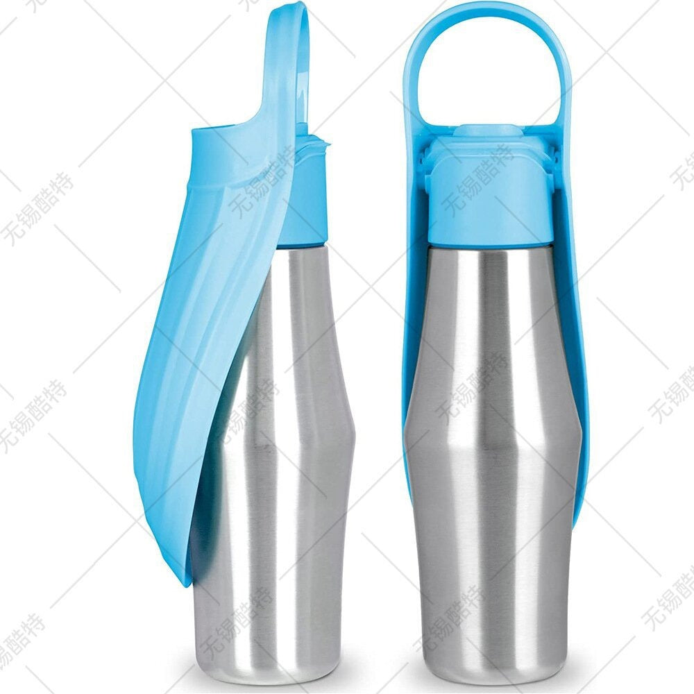 Stainless Steel Travel Dog Water Bottle, 750 mL, 7 Colors, By GAVPEPY image 8 - DPbottle1-LightBlue.jpg