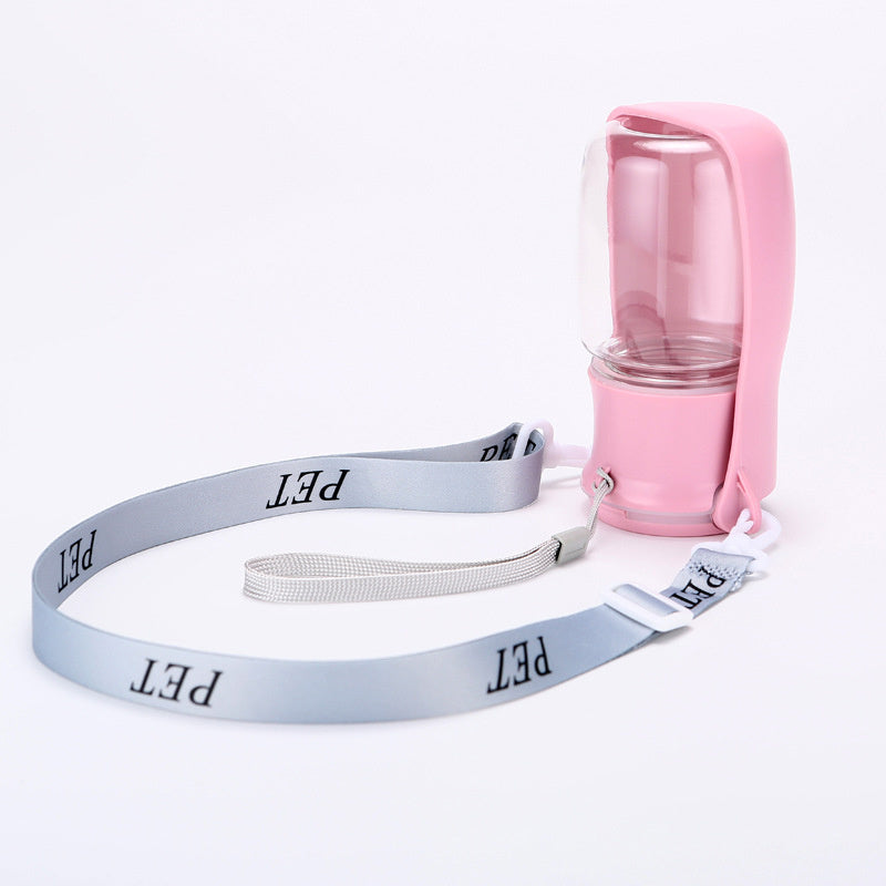Foldable Crossbody Pet Water Bottle, 350 or 550 mL, By GAVPEPY image 12 - DPbottle10-Pink-350-Foldable.jpg