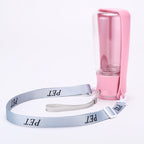 GAVPEPY Plastic Foldable Crossbody Pet Water Bottle, 350 or 550 mL for Portable Drinking Water During Walks and Travel, Colors Pink, White, and Blue, for Road Trips, Hiking, Parks and Everyday Outdoor Outings, Foldable Design Supports Compact Storage