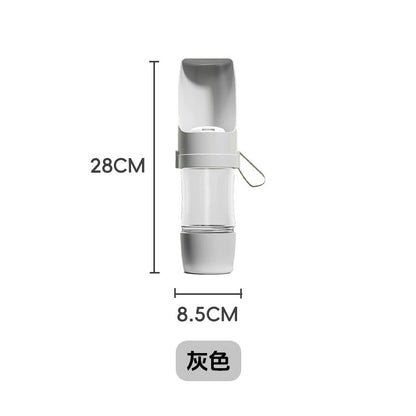 2-in-1 Pet Water and Food Bottle, 450 mL, 4 Colors, By GAVPEPY image 10 - DPbottle12-Gray-450ML-WaterFoodCombo.jpg