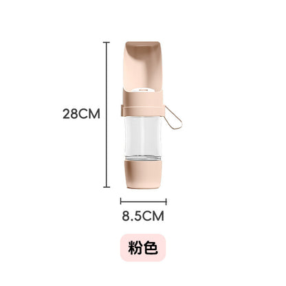 2-in-1 Pet Water and Food Bottle, 450 mL, 4 Colors, By GAVPEPY image 11 - DPbottle12-Pink-450ML-WaterFoodCombo.jpg