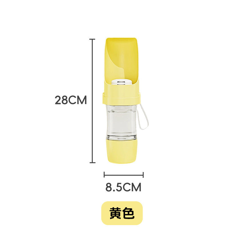 2-in-1 Pet Water and Food Bottle, 450 mL, 4 Colors, By GAVPEPY image 8 - DPbottle12-Yellow-450ML-WaterFoodCombo.jpg