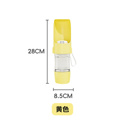 2-in-1 Pet Water and Food Bottle, 450 mL, 4 Colors, By GAVPEPY image 8 - DPbottle12-Yellow-450ML-WaterFoodCombo.jpg