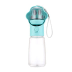 GAVPEPY Plastic Pet Water and Food Bottle with 80 g Food Storage for Portable Drinking Water During Walks and Travel, Colors Blue, White, and Pink, for Road Trips, Hiking, Parks and Everyday Outdoor Outings, Portable Design Supports Travel Routines