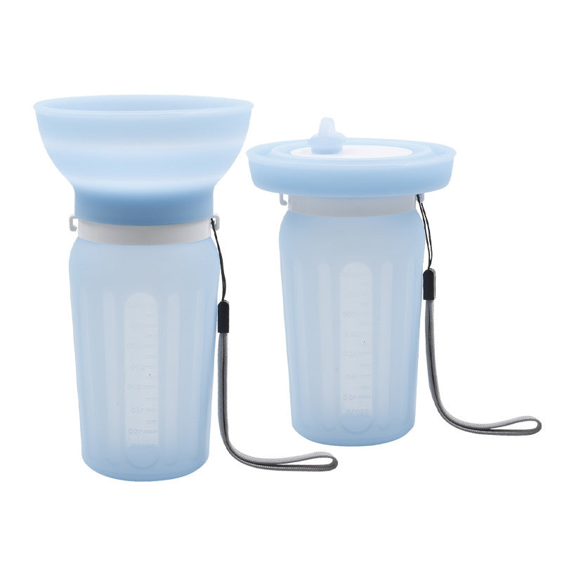 Collapsible Silicone Pet Water Bottle, 620 mL, 4 Colors, By GAVPEPY image 8 - DPbottle16-Blue-Foldable.jpg