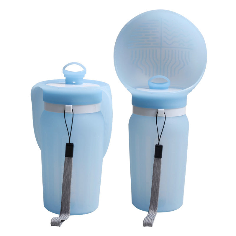Flip-Trough Silicone Pet Water Bottle, 620 mL, 2 Colors, By GAVPEPY image 8 - DPbottle23-Blue.jpg