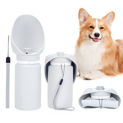 Foldable Silicone Travel Dog Water Bottle, 550 mL, 4 Options, By GAVPEPY image 9 - DPbottle4-LightGray-Bagged.jpg
