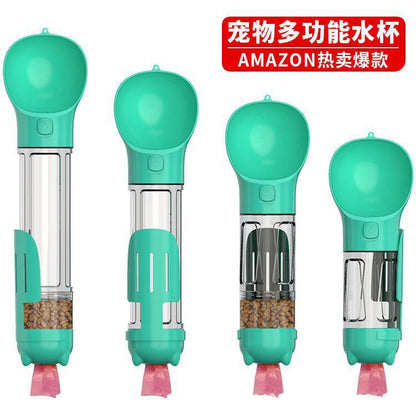 3-in-1 Pet Water Bottle with Waste Bag and Food Containers, By GAVPEPY image 8 - DPbottle9-Green-300ML-WaterFoodCombo-WasteBagHolder.jpg